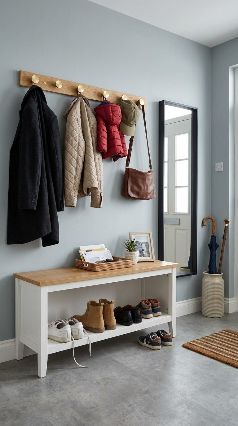 patere bois console chaussures