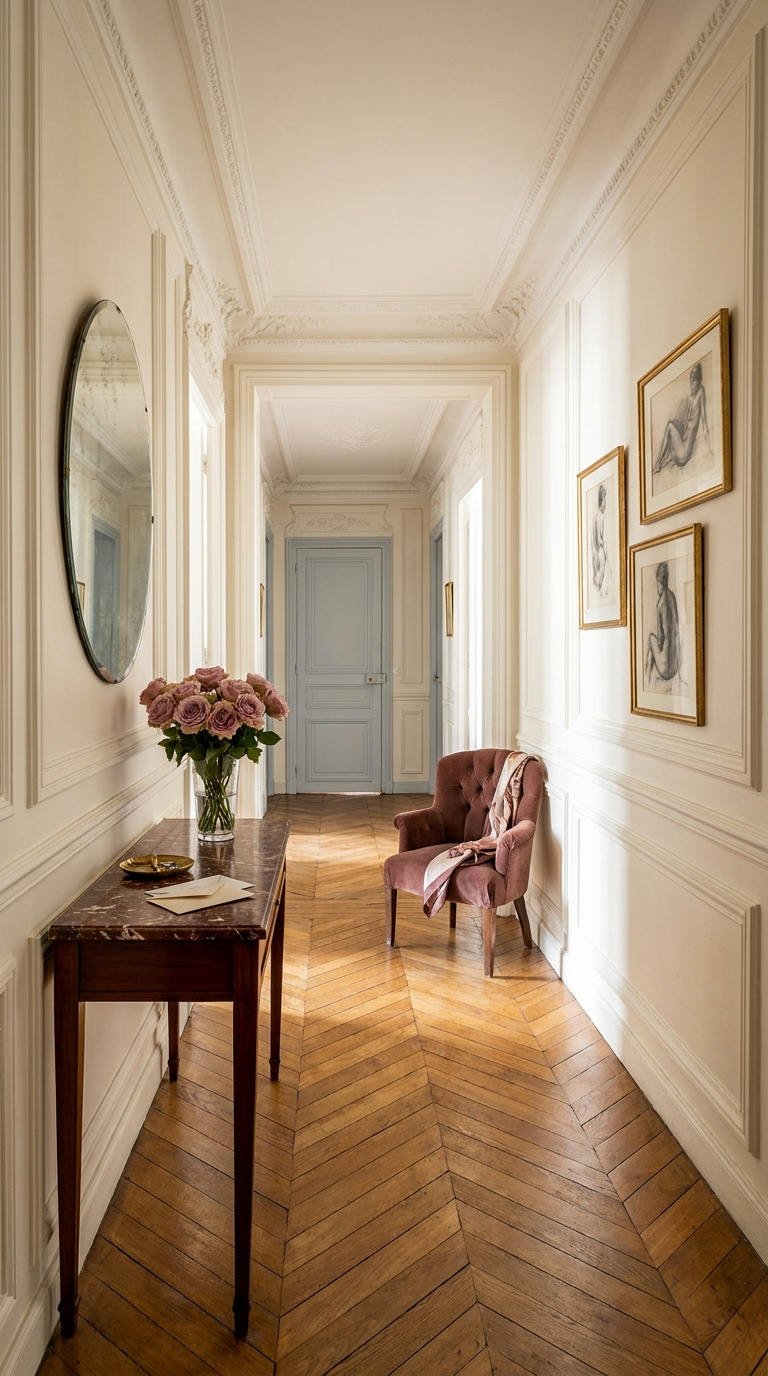 couloir classique parquet chevrons